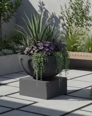 Bowl & Base - Fibrestone Scallop 80cm