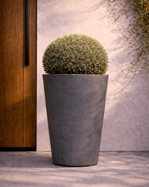 Tall Crucible in Cement Grey with Westringea Ball