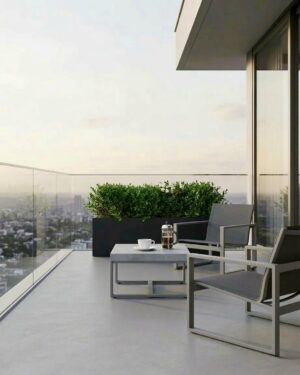 Euro 132 long rectangular planter box for balcony screening and modern outdoor spaces