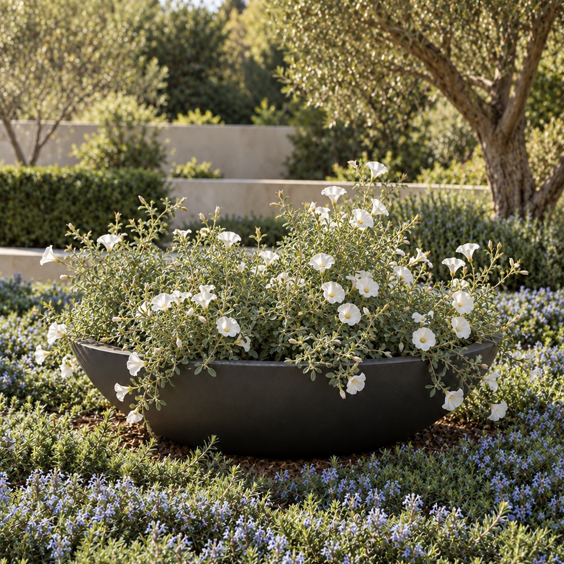XL 150cm Bowl with Convolvulus planting