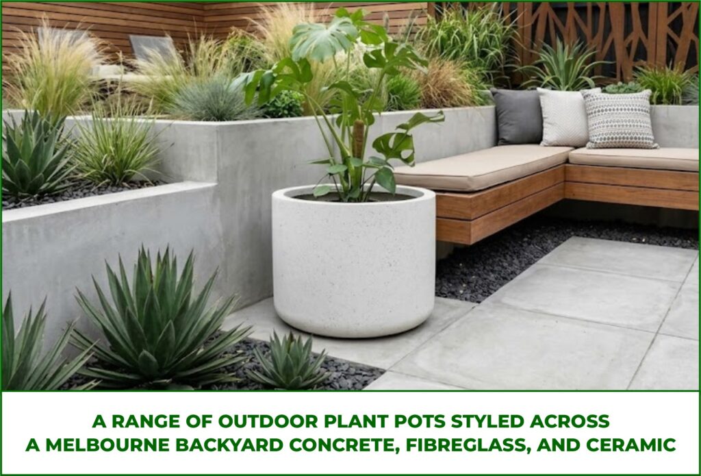 OUTDOOR PLANT POTS AUSTRALIAN GARDEN BACKYARD CONCRETE FIBREGLASS CERAMIC OUTDOOR PLANT POTS AUSTRALIAN GARDEN BACKYARD CONCRETE FIBREGLASS CERAMIC